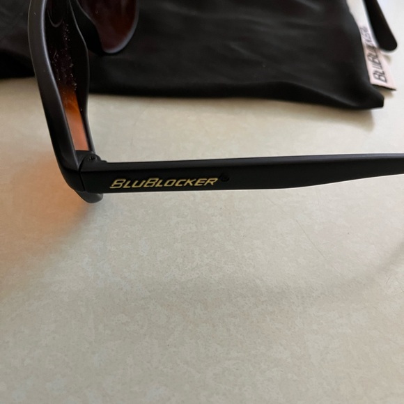 Black and Orange Aviator Sunglasses - Picture 2 of 3